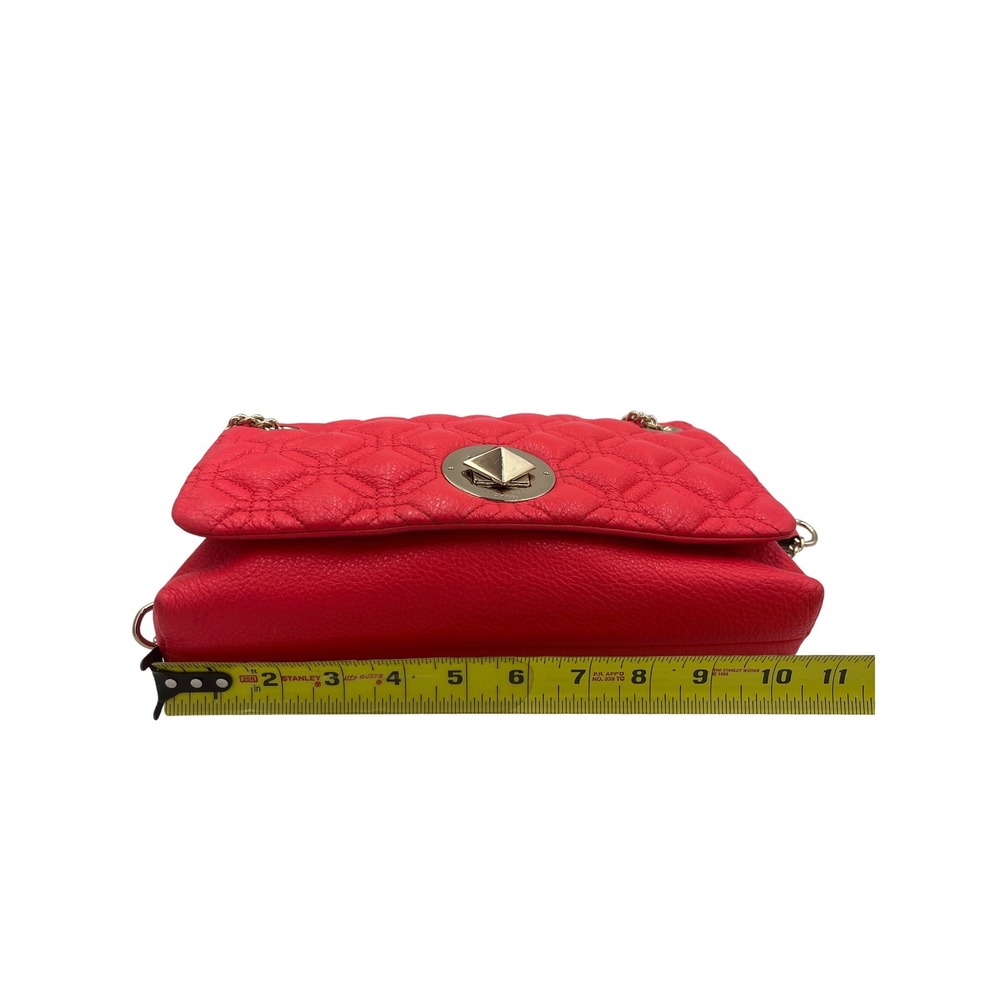 Kate Spade Emerson Place Rita Red Quilted Leather Shoulder Bag Turnlock 1ZCR9X - Picture 6 of 8